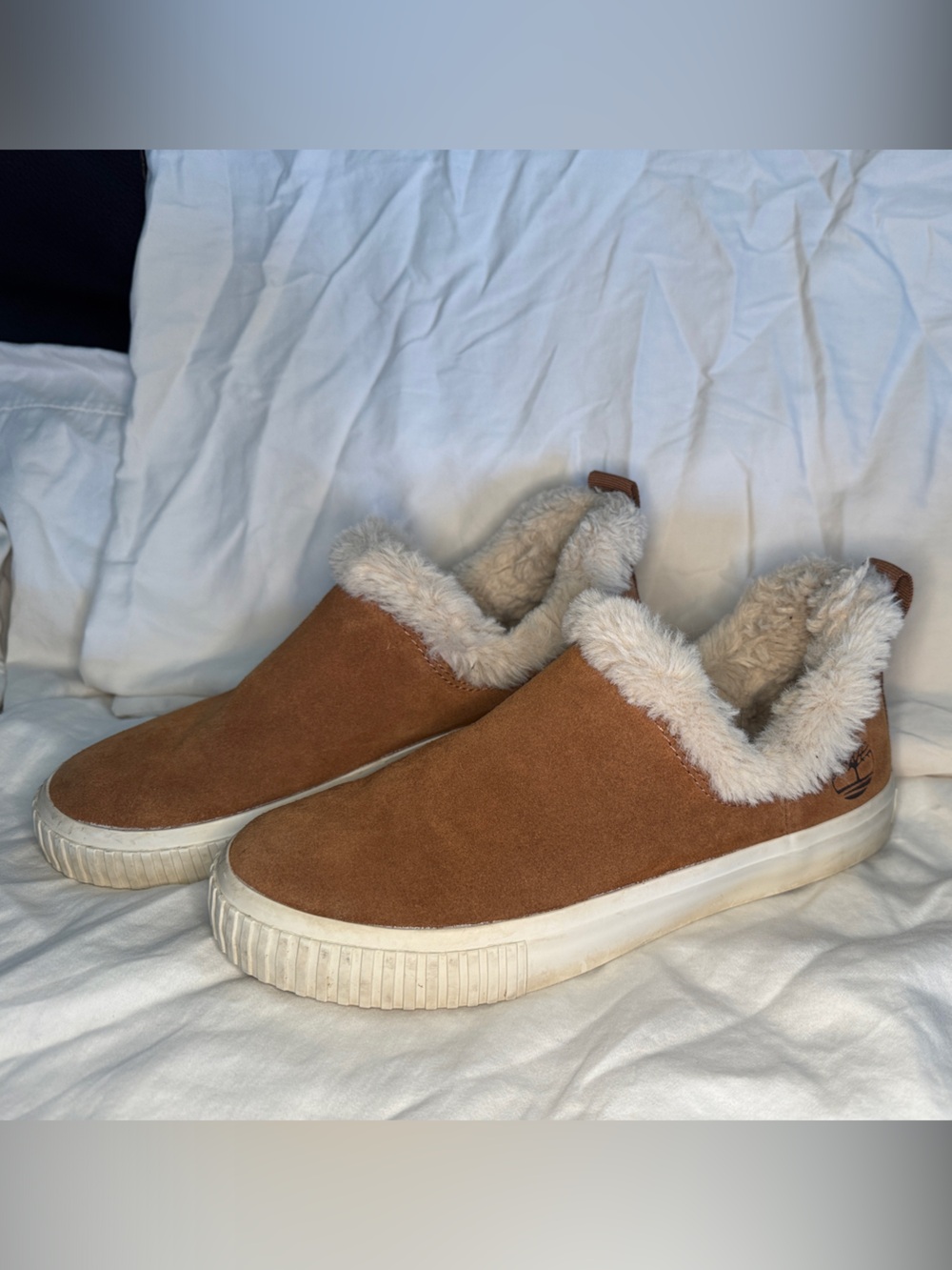 Timberland Women's Chestnut Faux-Shearling Slip-On Sneakers